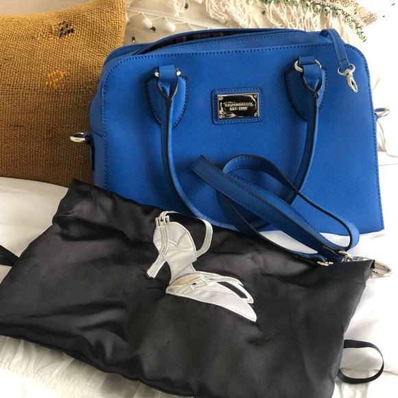 Cobalt Blue Tignanello Crossbody Tote - Picture 7 of 8